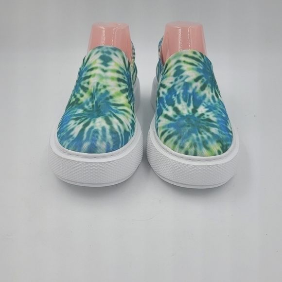 J/Slides Women's Blue Green Tie-Dye Dusty Slip-on Casual Canvas Sneaker Size 8.5 - Picture 8 of 11